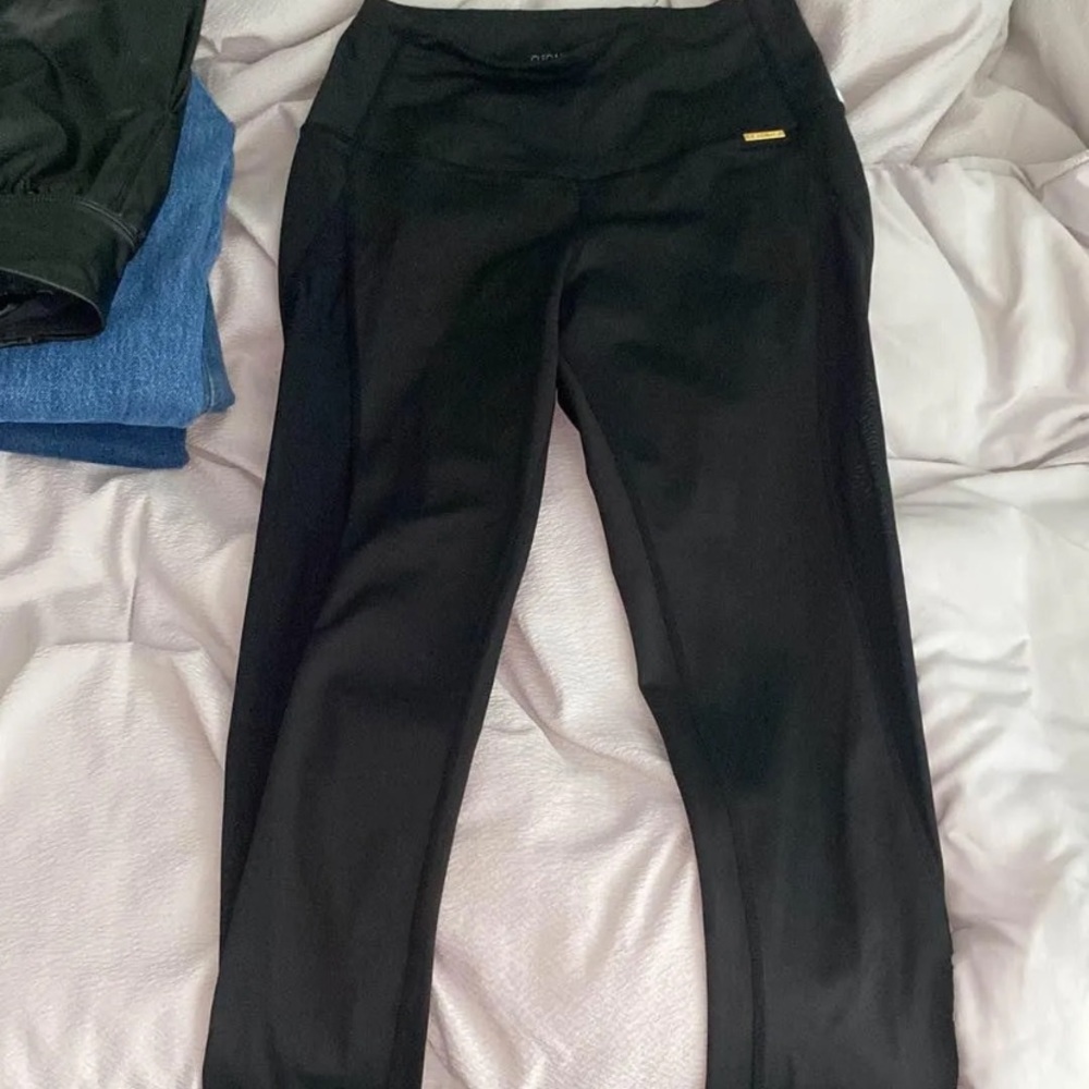 Cleo Harper Charcoal Leggings with Gold Accent